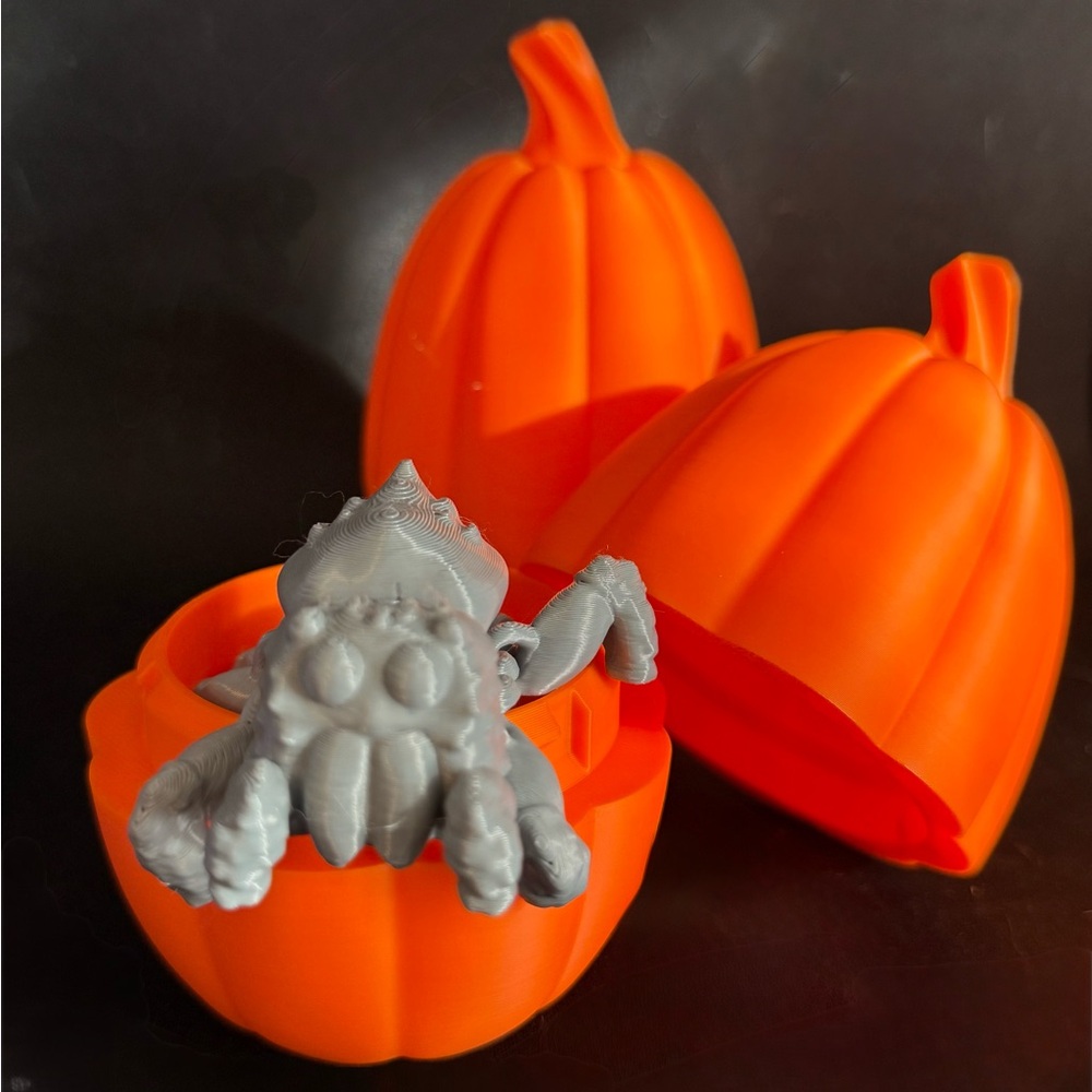 Orange Pumpkin Container with Paintable Keychain